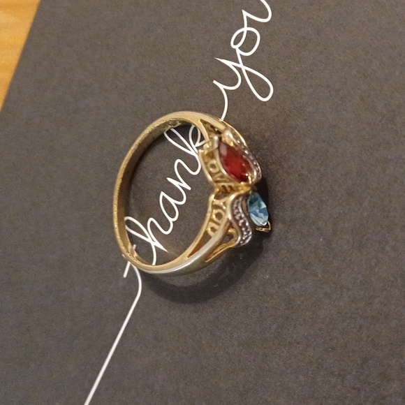 engagement LOVE YOU diamond cluster ring filigree stamp gold ring quartz US 10 - Picture 9 of 10